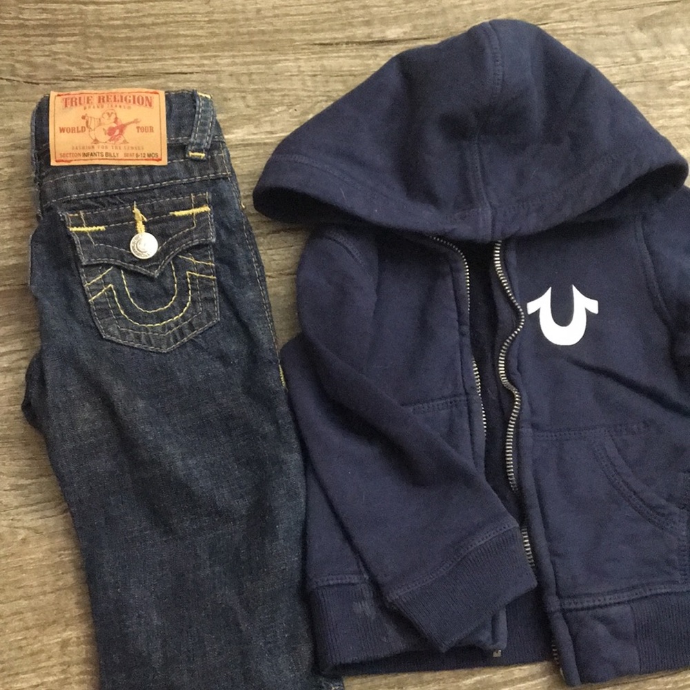True religion zip up hoodie and jeans